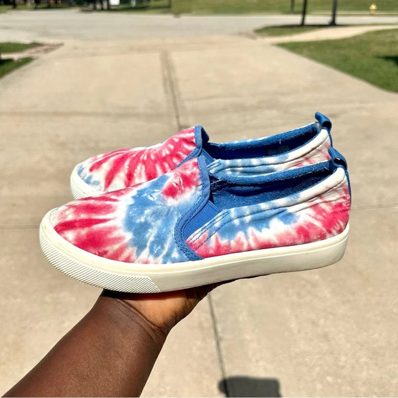 Skechers Women’s Poppy Hippy Hype Colorful Rainbow Tie Dye Canvas Sneakers 7.5 - Picture 1 of 13